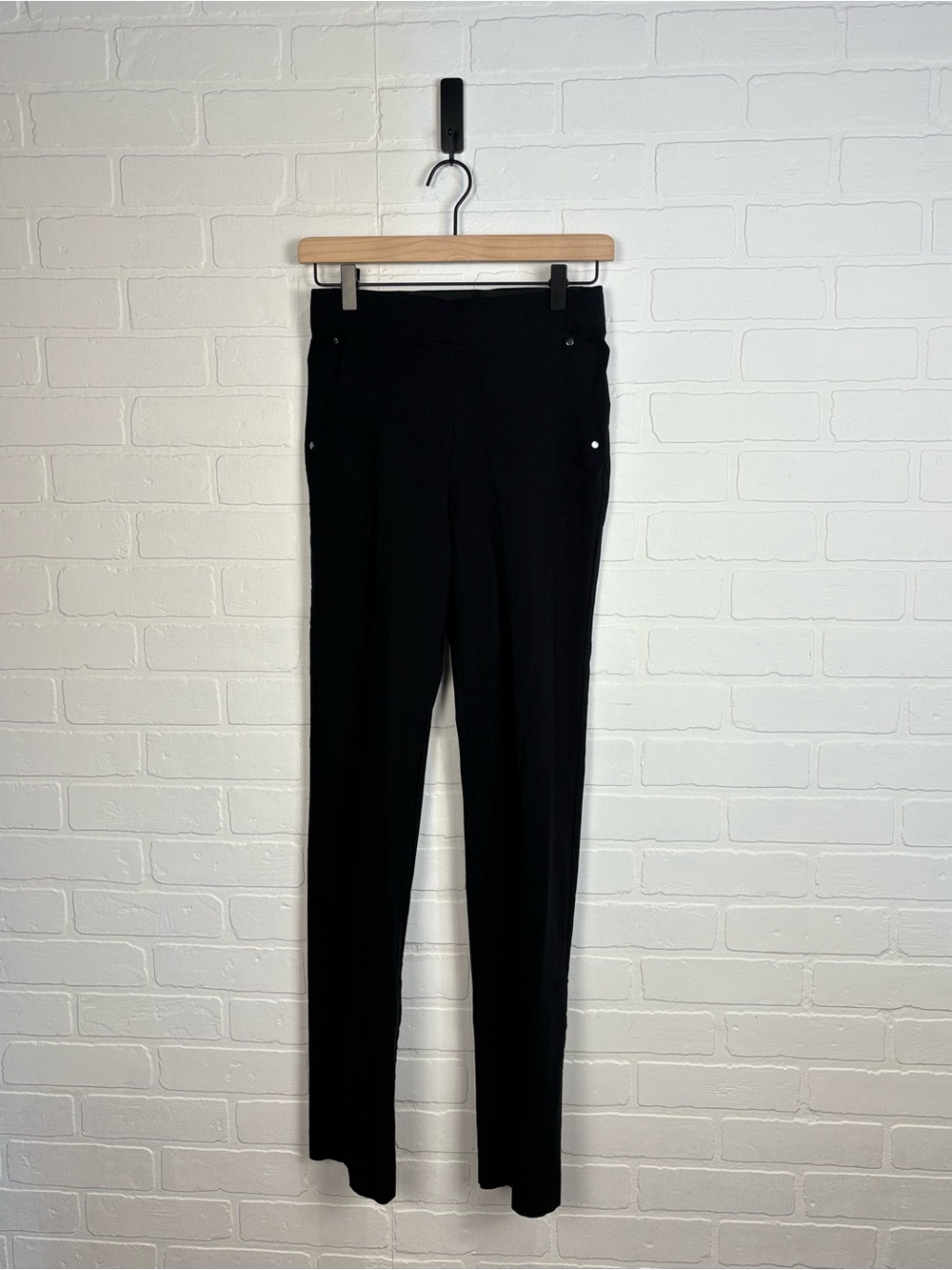Maurices Women Dress Pants Black Pull On Skinny Leg Slim Workwear XS Long